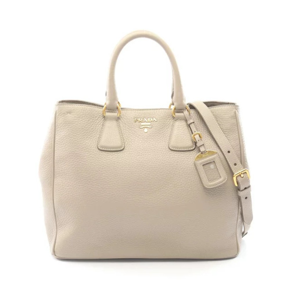 Prada Vitello Daino Tote Bag Leather Beige Cream